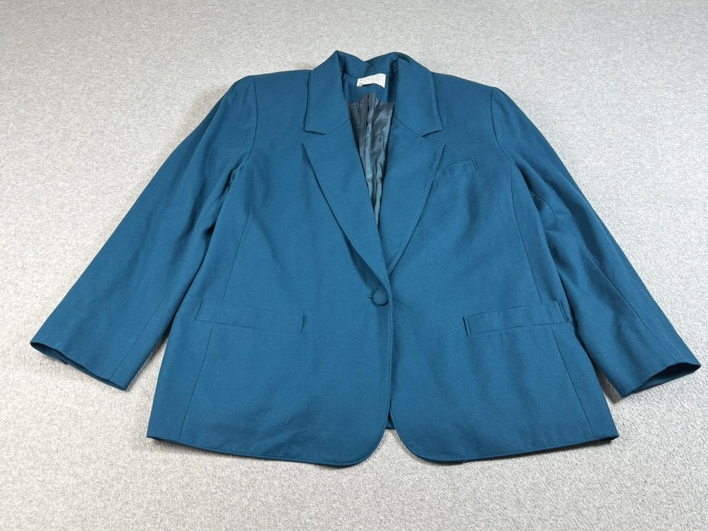 Vintage Pendleton Wool Jacket Women 18W Blue Blazer USA Academia Heritage READ